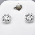 Natural Diamond Earrings in 18K WHITE GOLD 0.27ct Center 0.22ct Side F/VVS Dia