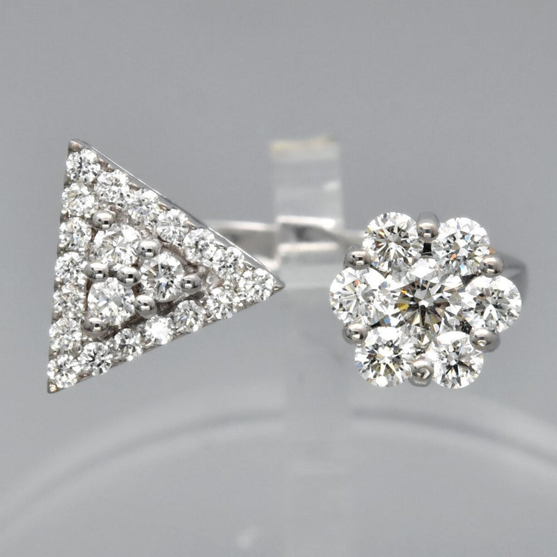 Natural Diamond Ring in 18K WHITE GOLD 0.66ct t.w 28pcs E/VVS Diamond