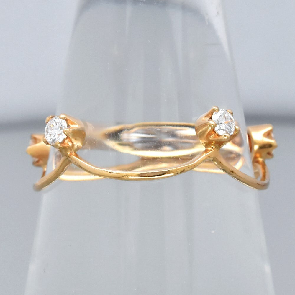 Natural Diamond Ring in 18K YELLOW GOLD 0.21ct t.w 5pcs E/VVS Diamond — view 1