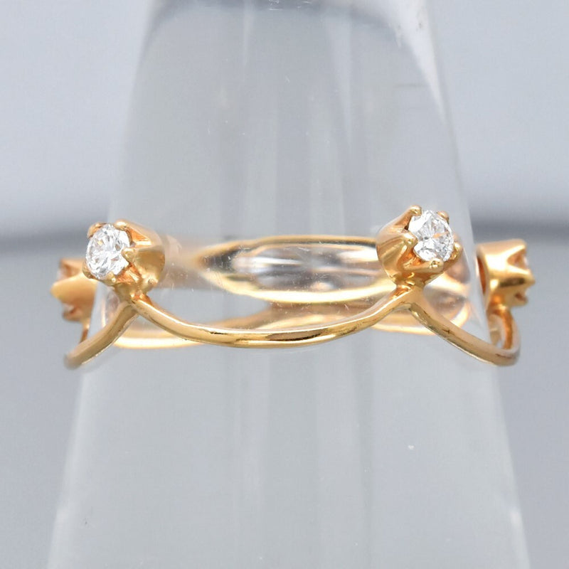 Natural Diamond Ring in 18K YELLOW GOLD 0.21ct t.w 5pcs E/VVS Diamond