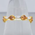 Natural Diamond Ring in 18K YELLOW GOLD 0.80ct Center 0.24ct Side Diamond