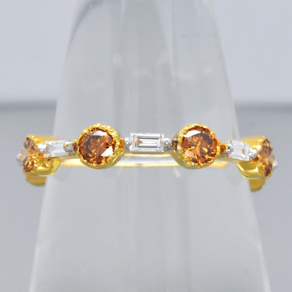 Natural Diamond Ring in 18K YELLOW GOLD 0.80ct Center 0.24ct Side Diamond