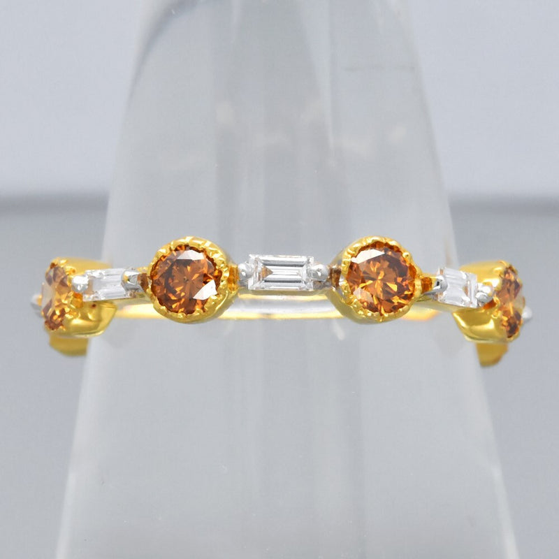 Natural Diamond Ring in 18K YELLOW GOLD 0.80ct Center 0.24ct Side Diamond