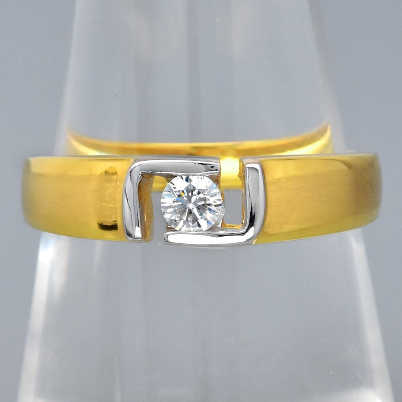 Natural Diamond Ring in 18K YELLOW GOLD 0.11ct E/VVS Diamond