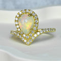 Natural Opal Diamond Ring in 18K YELLOW GOLD With 1.30ct &amp; 0.56ct E/VVS Dia