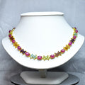 Natural Gemstone Necklace &amp; Earring in 925 Sterling Silver (Gold Plated)