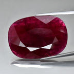 GLC Certified Big! 23.29ct Cushion Natural Purplish Red Ruby Africa Gemstone