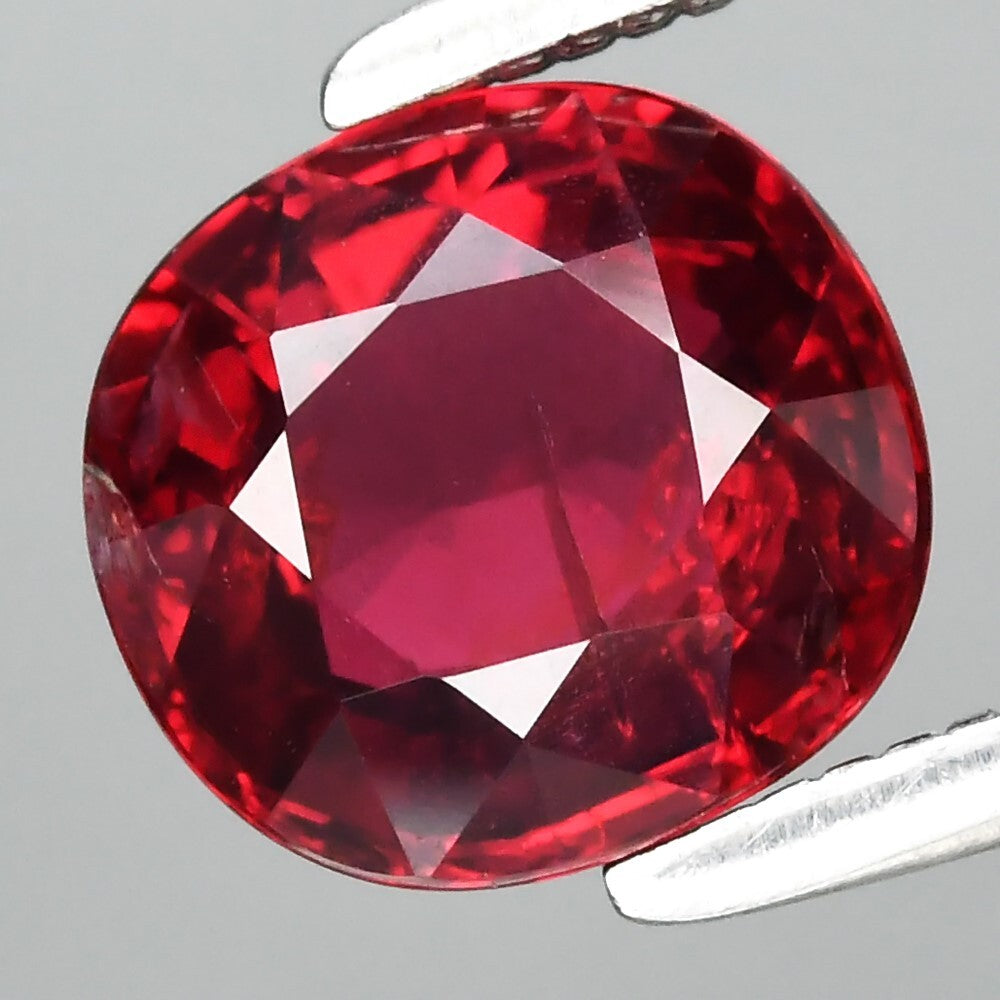 GCI CERTIFICATE Incl.*1.10ct Cushion Natural Orangy Red Spinel Gemstone, Myanmar — view 1