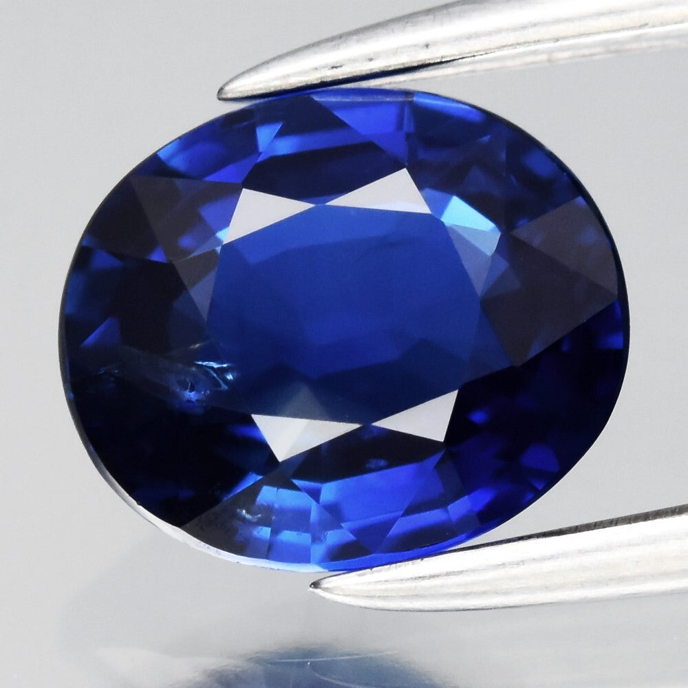 AIGS CERTIFICATE Incl.* 1.07ct VS Oval Natural Blue Sapphire Gemstone, Heated — view 1