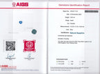 Laboratory report for AIGS CERTIFICATE Incl.* 0.85ct VVS Heart Natural Blue Sapphire Gemstone, Heated