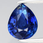 AIGS CERTIFICATE Incl.* 0.93ct VS Pear Natural Blue Sapphire Gemstone, Heated — view 1