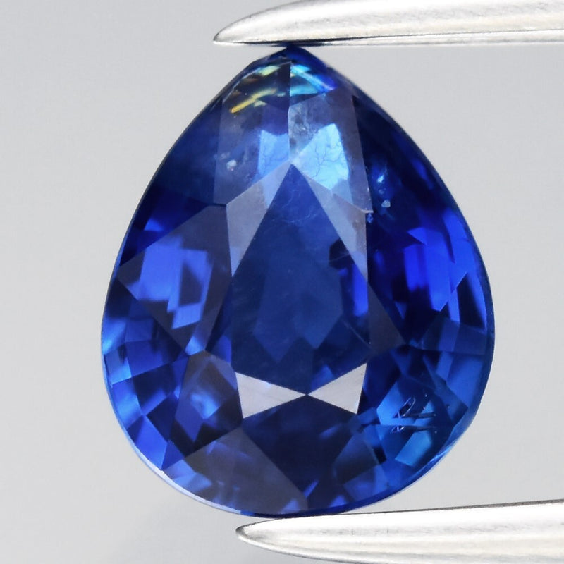 AIGS CERTIFICATE Incl.* 0.93ct VS Pear Natural Blue Sapphire Gemstone, Heated