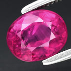 CERTIFICATE Incl.*1.24ct Oval Natural Unheated Purplish Red Ruby Gemstone Africa — view 1