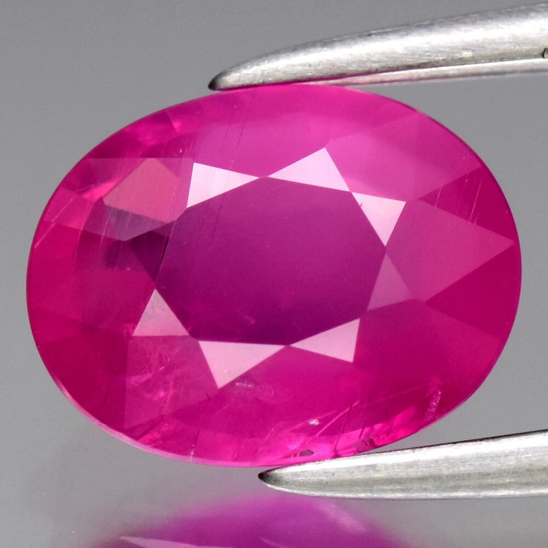 CERTIFICATE Incl.* 1.54ct Oval Natural Pink Sapphire Gemstone Africa *Heated