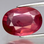 CERTIFICATE Incl.* 1.73ct Oval Natural Unheated Orangy Pink Sapphire, Gemstone — view 1