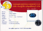 Laboratory report for GLC Report 1.61ct VS Oval Natural Blue Sapphire - Unheated, Madagascar Gem