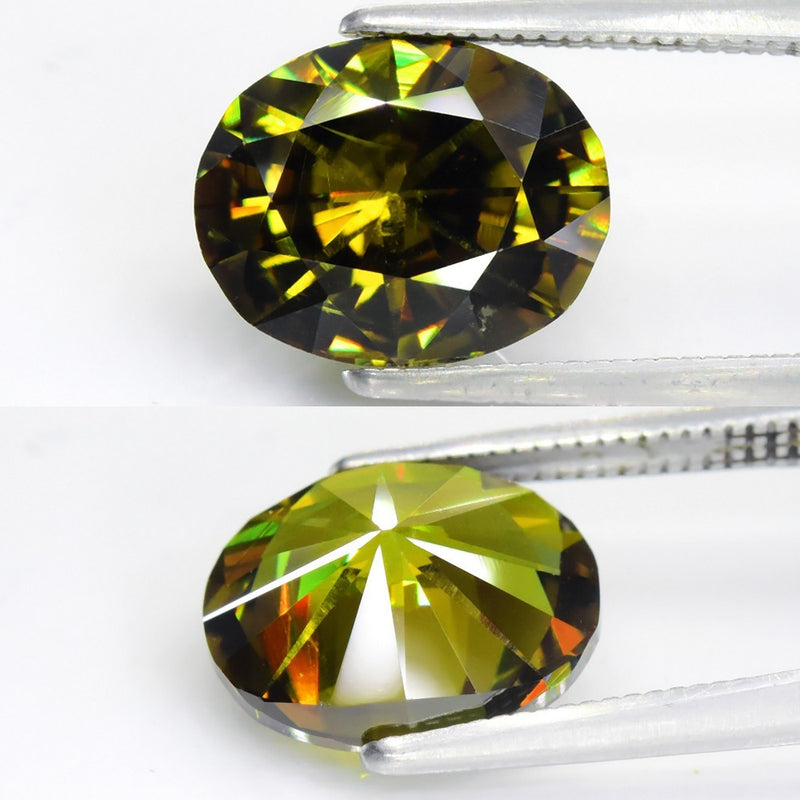 Big 4.56ct VS Oval Brilliant Natural Yellowish Green Demantoid Garnet Gem