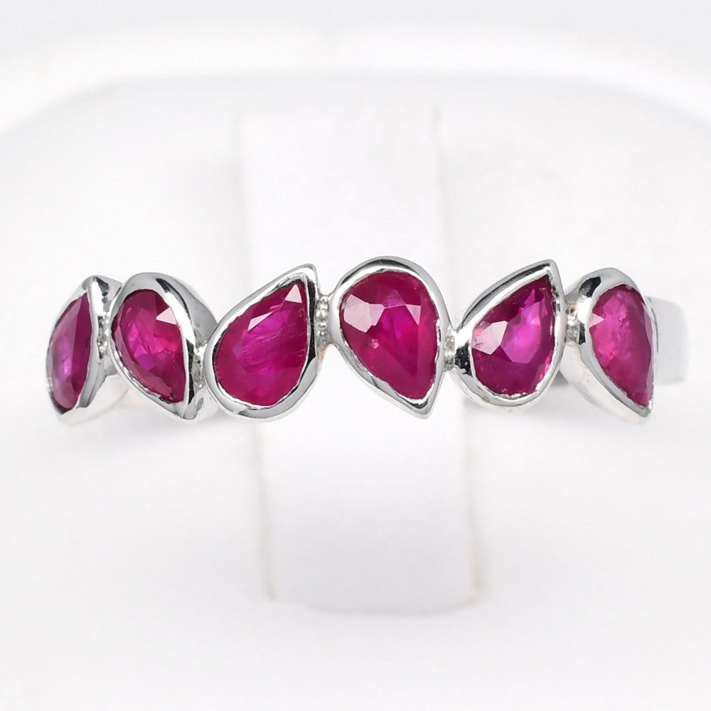 Natural Ruby Fashion Ring 1.10ct in 18K SOLID WHITE GOLD — view 1