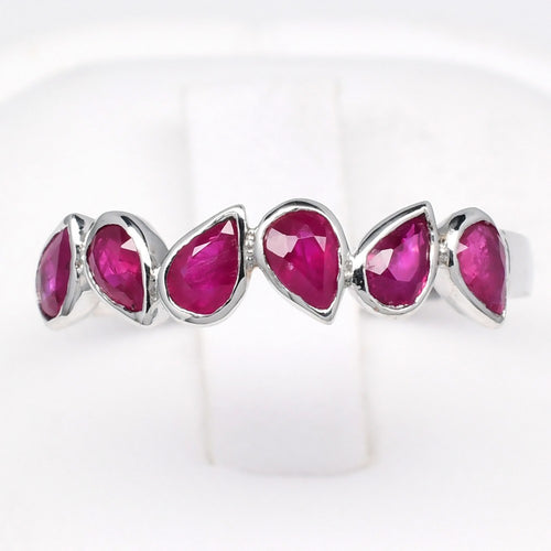 Natural Ruby Fashion Ring 1.10ct in 18K SOLID WHITE GOLD — view 1