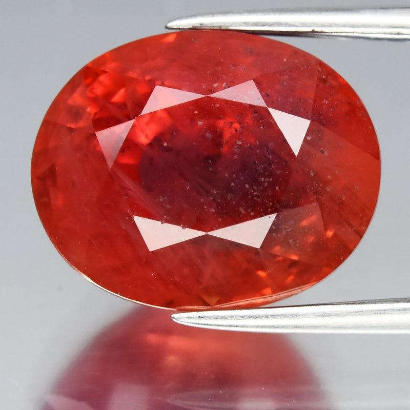 10.36ct Oval Natural Pinkish Orange Sapphire - Premium Quality Tanzania Gem