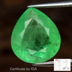 IGA CERTIFIED* 4.58ct Pear Natural Green Emerald - Collector’s Grade Colombia
