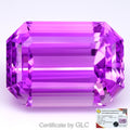 GLC CERTIFIED Exceptional 121.23ct IF Natural Octagon Electric Pink Kunzite