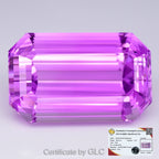 GLC CERTIFED Luxury 105.91ct IF Natural Octagon Neon Electric Pink Kunzite