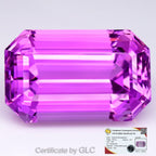 GLC CERTIFIED Exquisite 94.03ct IF Octagon Natural Neon Electric Pink Kunzite