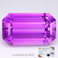 GLC CERTIFIED Rare! 71.30ct IF Octagon Natural Neon Electric Pink Kunzite
