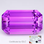 GLC CERTIFIED Rare! 71.30ct IF Octagon Natural Neon Electric Pink Kunzite