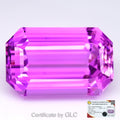 GLC CERTIFIED Exquisite 62.21ct IF Octagon Natural Neon Electric Pink Kunzite
