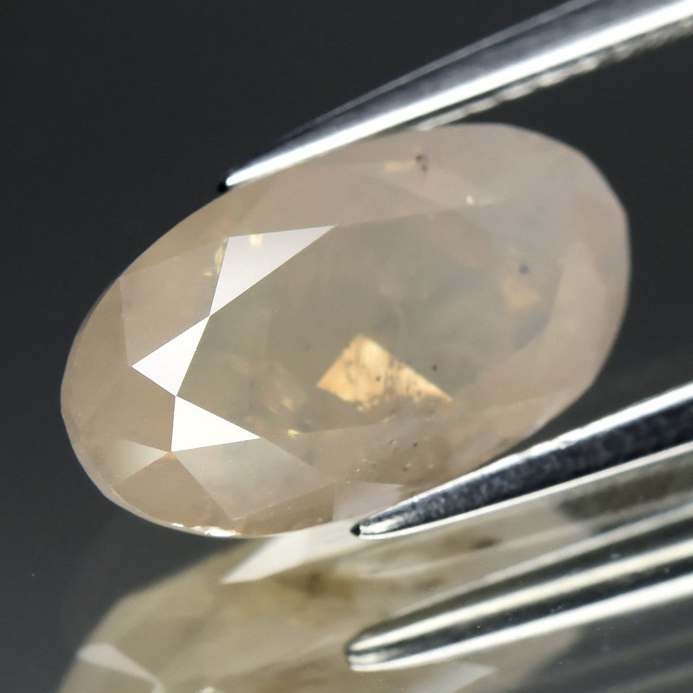 4.34ct Oval Natural Untreated Fancy Peachy White opal DIAMOND (One of a Kind)