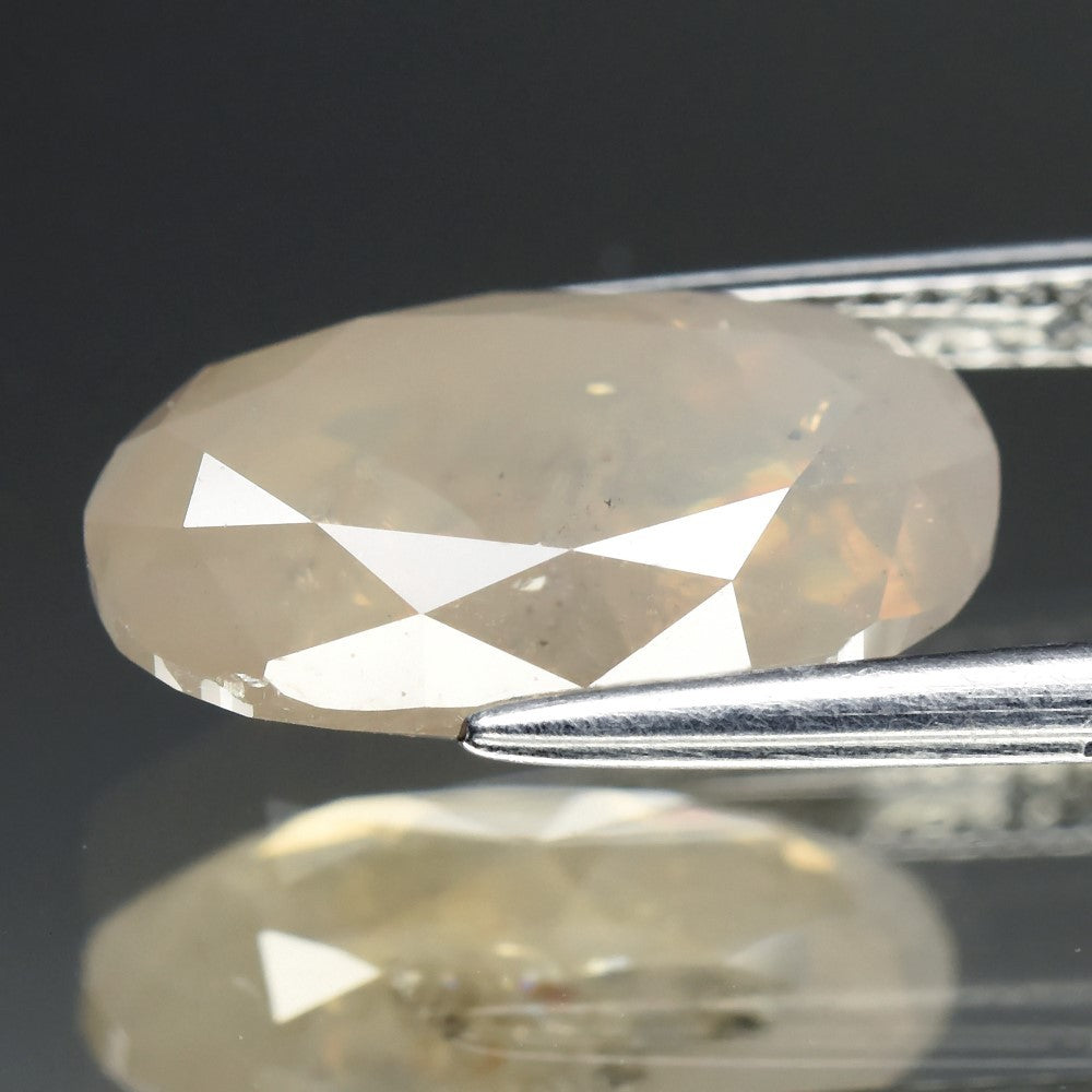 4.34ct Oval Natural Untreated Fancy Peachy White opal DIAMOND (One of a Kind)