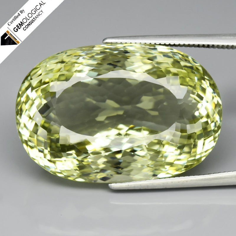 GCI CERTIFIED 46.54ct VVS Natural Heliodor Beryl - Exceptional Collector’s Gem