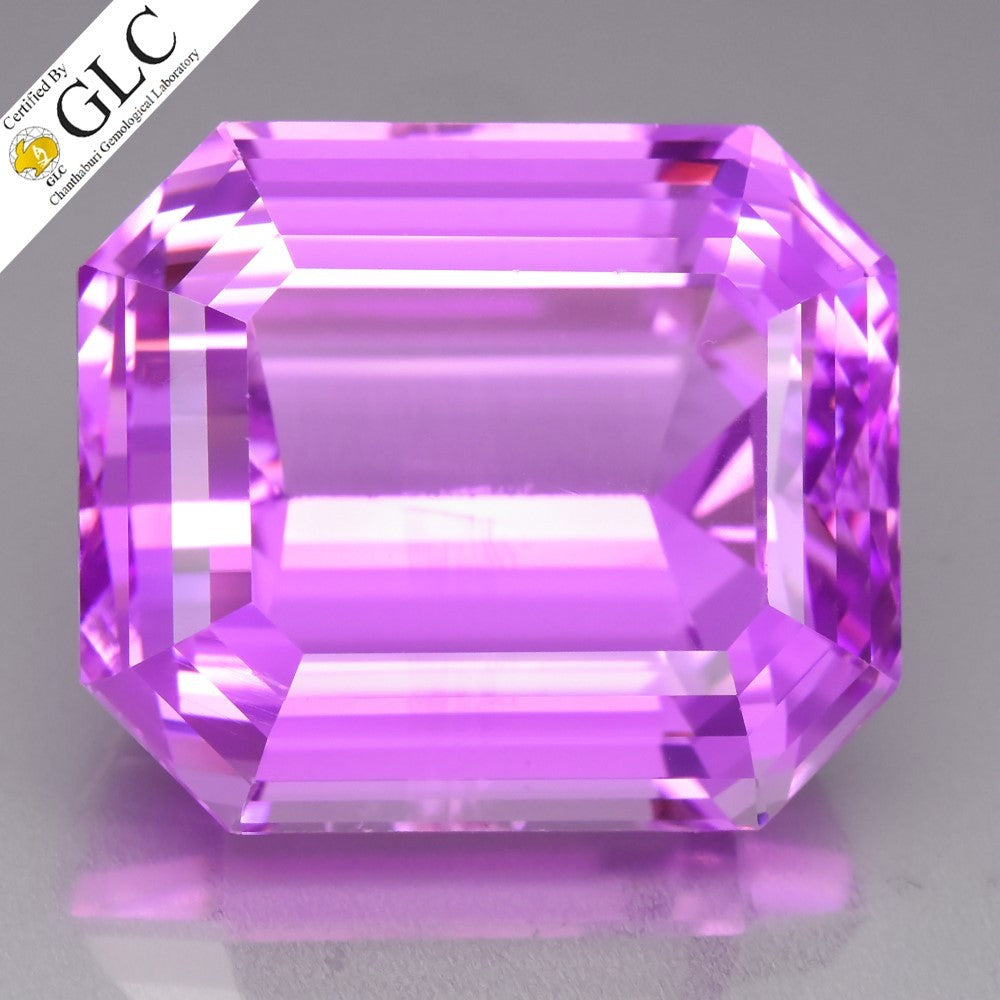 GLC CERTIFIED Gigantic! 65.82ct VVS Octagon Natural Pink Kunzite - Superb Gem