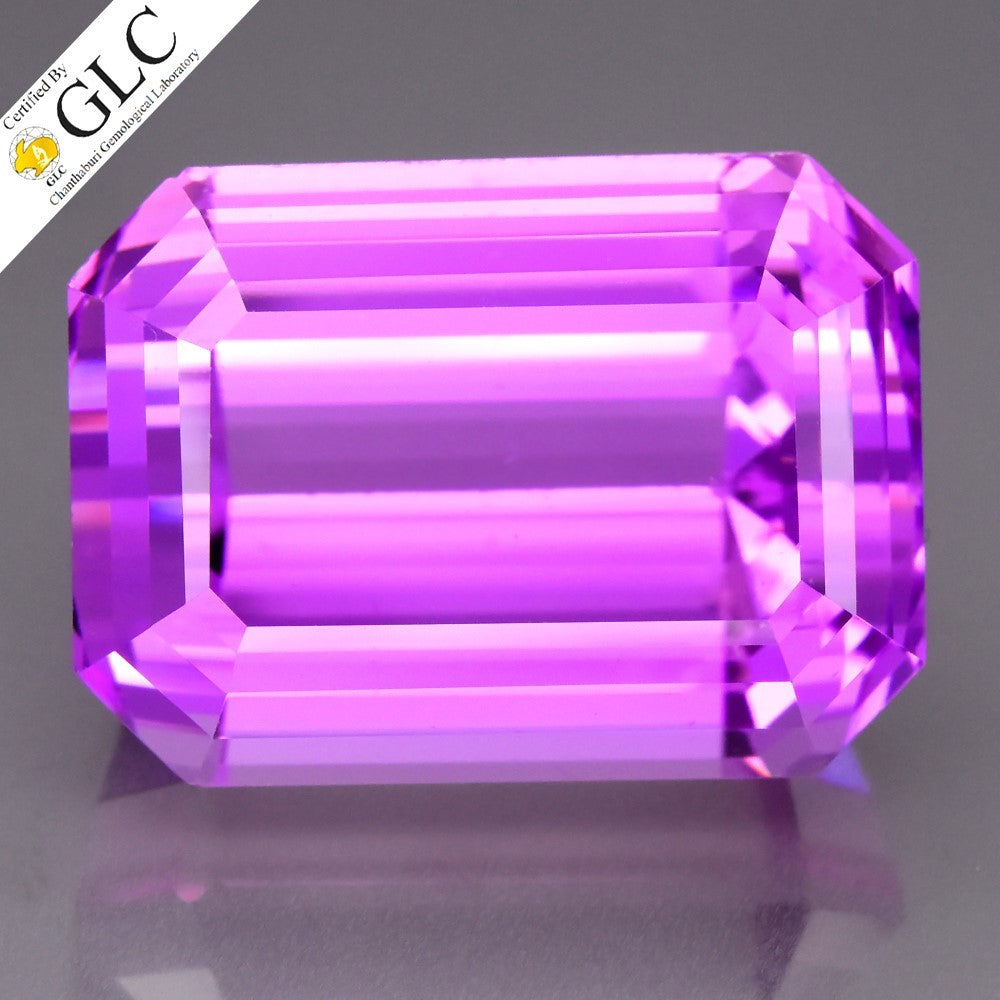 GLC CERTIFIED Large! 52.32ct VVS Octagon Natural Pink Kunzite - Elegant Gem