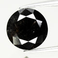 Rare! 1.09ct Round Brilliant Natural Untreated AAA Fancy Jet Black Diamond I1 — view 1