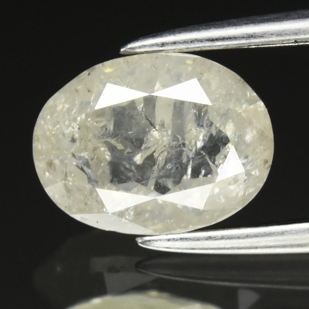 Rare! 1.16ct 7.3x5.5mm Oval Natural Untreated Fancy White Diamond I1 — view 1