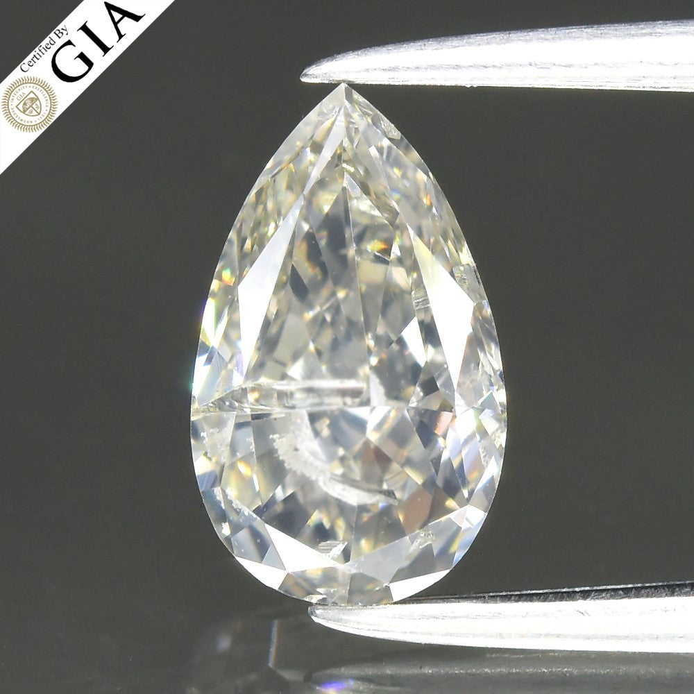 GIA FULL CERTIFIED 0.98ct Pear Natural Untreated Fancy Gray Diamond I2