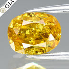 GIA Report 1.45ct Natural Untreated Fancy Deep Brownish Orangy Yellow Diamond
