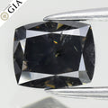 GIA FULL CERTIFIED 1.01ct Cushion Natural Untreated Fancy Dark Gray Diamond I2