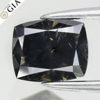 GIA FULL CERTIFIED 1.01ct Cushion Natural Untreated Fancy Dark Gray Diamond I2