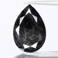 2.93ct Pear Natural Untreated Fancy Jet Black Diamond Opaque (AAA)