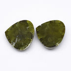 Pair 2pcs/24.03ct Heart Natural Untreated Fancy Yellow Green Diamond Opaque