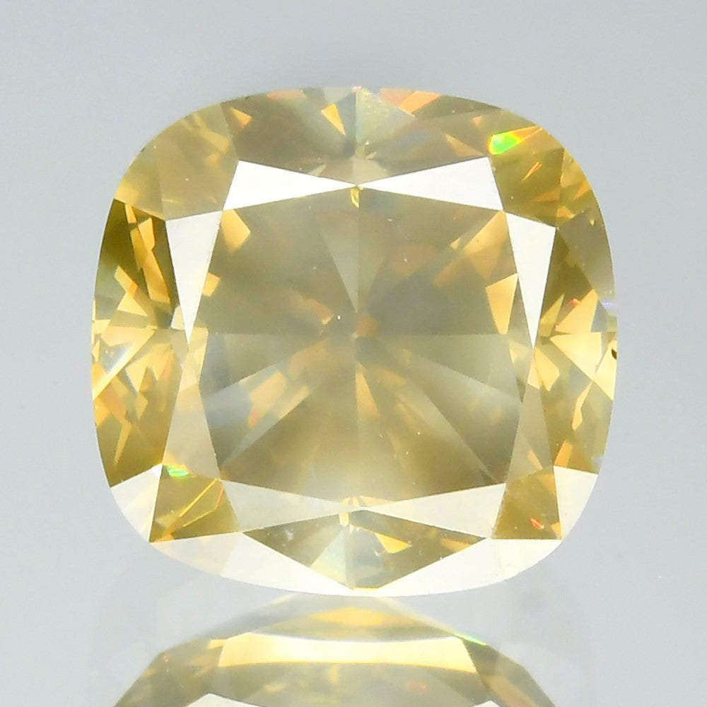 3.08ct Cushion Natural Untreated Fancy Greenish Yellow Diamond Africa SI2