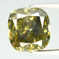 4.19ct Cushion Natural Untreated Fancy Grayish Green Diamond Africa SI1