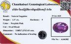 Laboratory report for GLC CERTIFIED 1.07ct VS Oval Natural Sapphire - Unheated, Mozambique Gemstone