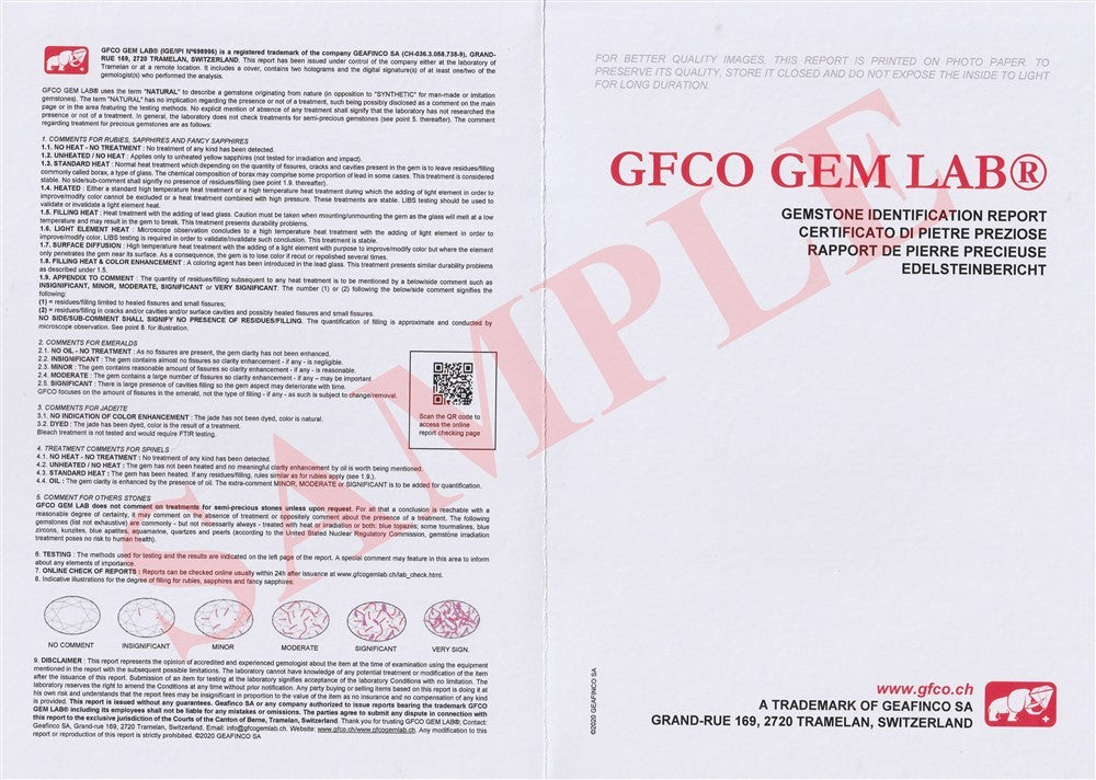GFCO GEM LAB® Swiss Gem Certificate - Professional Gemological Full Certificate — view 4