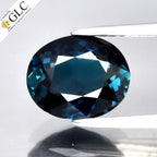 GLC CERTIFIED 1.67ct IF Oval Natural Unheated Blue Indicolite Tourmaline Gem — view 1