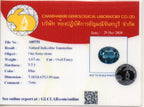 Laboratory report for GLC CERTIFIED 1.67ct IF Oval Natural Unheated Blue Indicolite Tourmaline Gem